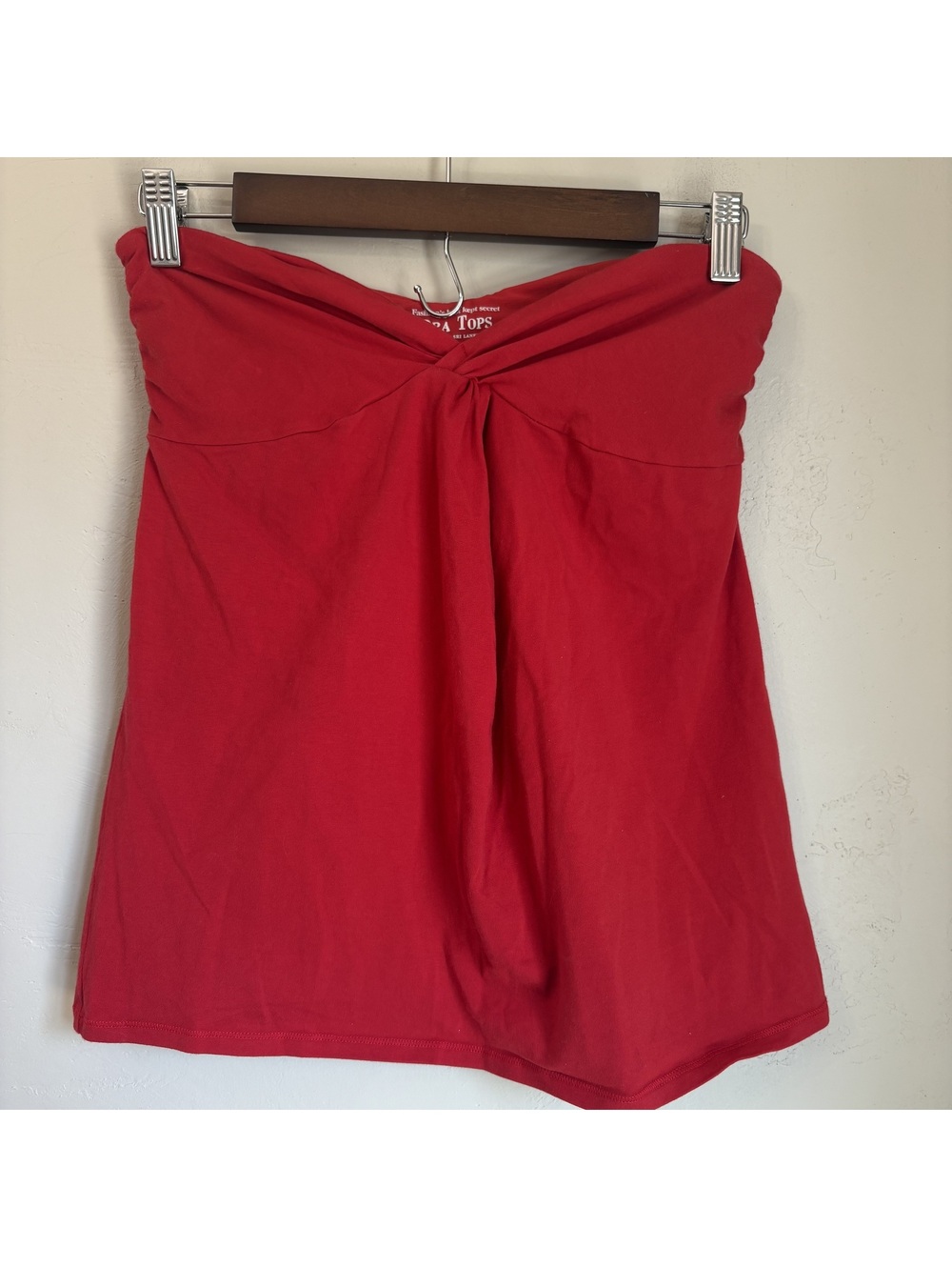 Vintage Victoria's Secret Bra Tops Red Twist Front Strapless Tube Top Shelf S